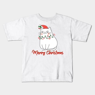 FUNNY KITTEN/ Merry Christmas Cat Kids T-Shirt